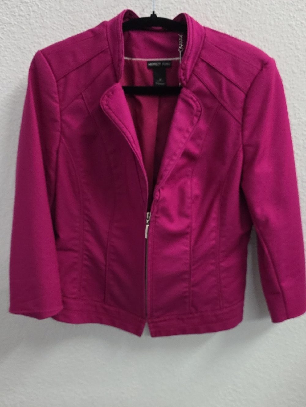 WHBM Perfect Form Lined Zipper Jacket Size 12